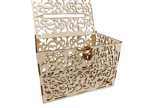 Cutie Dar Pentru Nunta Sau Botez "Elegant Box", Lemn, dimensiune 30x24x23 cm, WoodMag Cd05