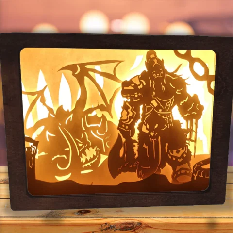 LightBox, Caseta luminoasa - Lampa de veghe 3D, Tematica Warcraft 20 x 25 x 7 cm, iluminat led